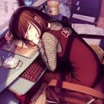 gambar kartun jepang wanita galau