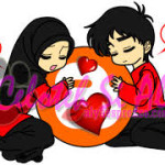 gambar kartun muslimah lucu pasangan