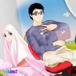 gambar kartun muslimah lucu romantis