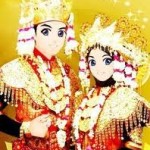 gambar kartun muslimah nikahan