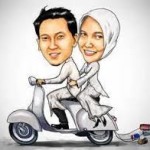 gambar kartun muslimah pasangan romantis