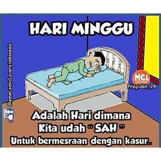 gambar dp bbm hari minggu santai tidur kasur