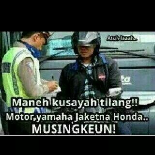 gambar lucu dp bbm bahasa sunda di tilang polisi