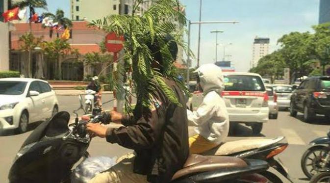 gambar lucu kreatif pengguna motor